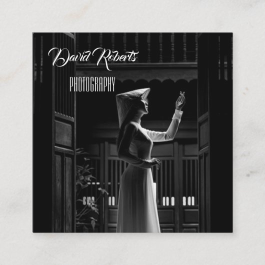 Carte De Visite Carré La photographie d'Angle moderne est candide. (Devant)