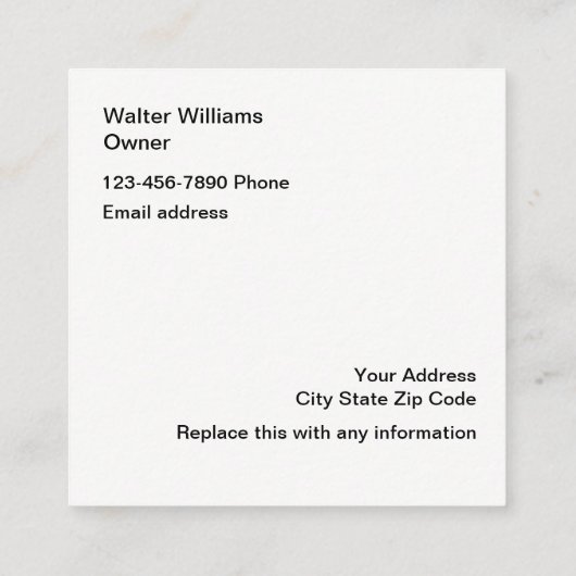 Carte De Visite Carré La soudure entretient la rétro conception (Dos)