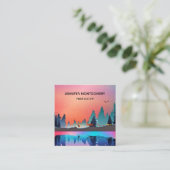 Carte De Visite Carré Lac d'hiver pittoresque avec Cerf (Debout devant)