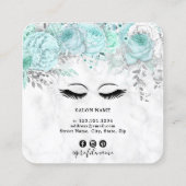 Carte De Visite Carré Lachettes de marbre blanc fleuri à la menthe (Dos)