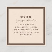 Carte De Visite Carré Lactation Consultant Allaitement Maternité Crème (Dos)