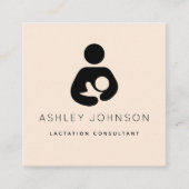 Carte De Visite Carré Lactation Consultant Expert en allaitement Crème (Devant)