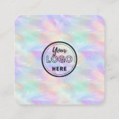 Carte De Visite Carré Laissez-Nous Un Avis Iridescente Opal Stylish Qr C (Dos)