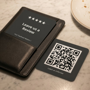 Carte De Visite Carré Laissez-nous un avis QR Code personnalisé Google A