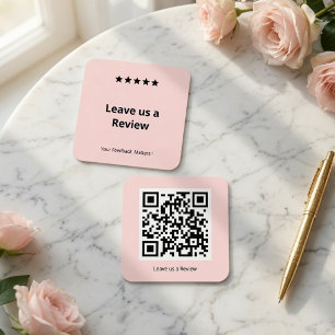 Carte De Visite Carré Laissez-nous un code QR de révision personnalisé