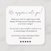 Carte De Visite Carré Laissez-nous un examen | Commentaires clients | ME (Devant)