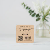 Carte De Visite Carré Laissons-Nous Un Avis Qr Code Social Media Logo Ru (Debout devant)