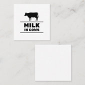 Carte De Visite Carré Lait dans les vaches (Devant / Derrière)