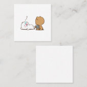 Carte De Visite Carré Lait Et Ours De Mocha Dormir (Devant / Derrière)