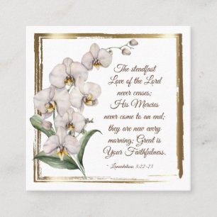 Carte De Visite Carré Lamentations 3:22-23 Steadfast Amour du Seigneur 