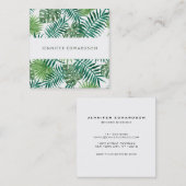 Carte De Visite Carré L'aquarelle tropicale moderne part du (Devant / Derrière)