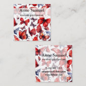 Carte De Visite Carré L'art des papillons aquarelles (Devant / Derrière)