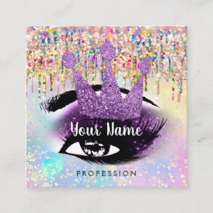 Carte De Visite Carré L'artiste maquillage Lashes Studio Purple Holograp