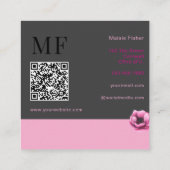 Carte De Visite Carré Lash Technician, Eyelash Infills QR Code Monogram (Dos)