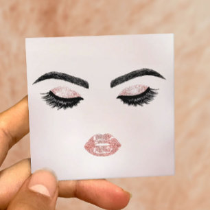 Carte De Visite Carré Lashes Brosses Rose Gold Lips maquillage Artiste P