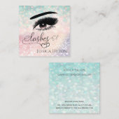 Carte De Visite Carré Lashes de glamour moderne professionnel (Devant / Derrière)