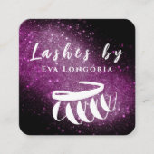 Carte De Visite Carré Lashes De Parties scintillant De Luxe Violet (Devant)
