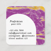 Carte De Visite Carré Lashes De Parties scintillant De Luxe Violet (Dos)