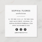 Carte De Visite Carré Lashes et broyeurs roses en or (Dos)