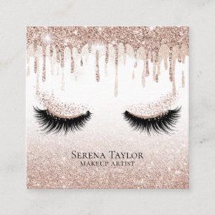 Carte De Visite Carré Lashes Gold Lashes Beauté Maquillage Fille Lash