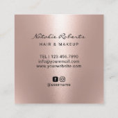 Carte De Visite Carré Lashes & Lèvres Salon de Coiffure Artiste Maquilla (Dos)