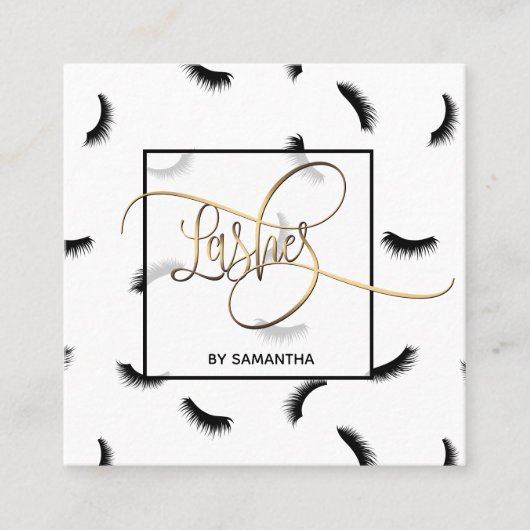 Carte De Visite Carré Lashes Motif Beaucoup de Lashes Eyelash Artiste La (Devant)