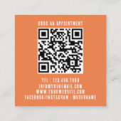 Carte De Visite Carré Lashes Professionnels Modernes QR Code Lash Tech (Dos)