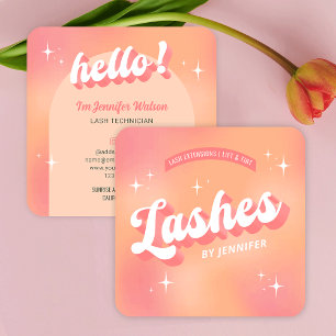 Carte De Visite Carré Lashes tendance Super Retro Girly Lash Extensions