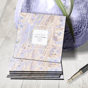 Carte De Visite Carré Lavande de texture Abstraite de flux de peinture/T