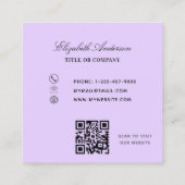 Carte De Visite Carré Lavande eucalyptus vert violet code QR (Dos)