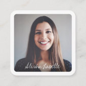 Carte De Visite Carré Lavande moderne médias sociaux Suivez-moi photo (Dos)