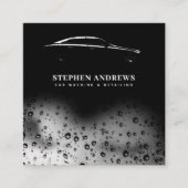 Carte De Visite Carré Lave-auto moderne Code QR de nettoyage automobile (Devant)