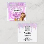 Carte De Visite Carré Lave-linge Nettoyage Service QR Code Drives (Devant / Derrière)