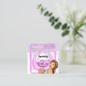 Carte De Visite Carré Lave-linge Nettoyage Service QR Code Drives (Debout devant)