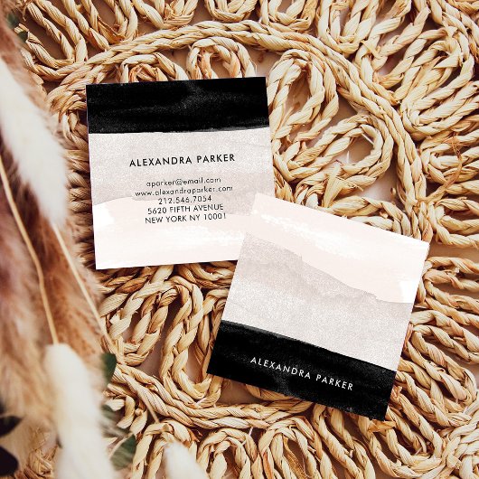 Carte De Visite Carré Lave-linge Neutre moderne avec noir