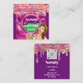 Carte De Visite Carré Lave-linge Services de nettoyage de machine QRCode (Devant / Derrière)