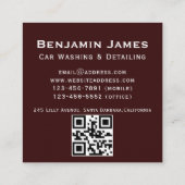 Carte De Visite Carré Lave-pression moderne Mobile Car Wash code qr (Dos)
