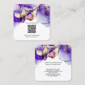 Carte De Visite Carré *~* LAVENDER QR CODE Yummy Gold Bold AP29 (Devant / Derrière)