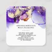 Carte De Visite Carré *~* LAVENDER QR CODE Yummy Gold Bold AP29 (Dos)