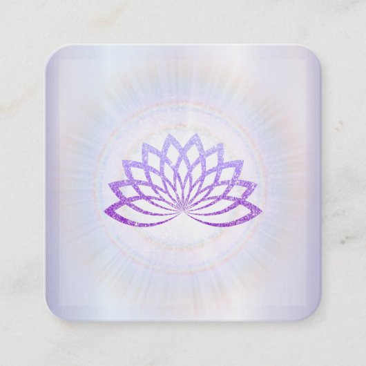 Carte De Visite Carré *~* Lavender Rays Reiki Energy Healing Lotus (Devant)