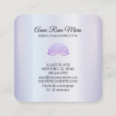 Carte De Visite Carré *~* Lavender Rays Reiki Energy Healing Lotus (Dos)