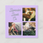 Carte De Visite Carré Lavender Script Business Card QR Code Service Menu (Devant)