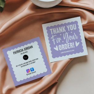 Carte De Visite Carré Lavender Wave Order Merci LOGO Social Icon