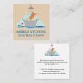 Carte De Visite Carré Laver le chien (Devant / Derrière)