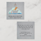 Carte De Visite Carré Laver le chien (Devant / Derrière)