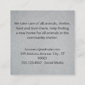 Carte De Visite Carré Laver le chien (Dos)