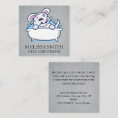 Carte De Visite Carré Laver le chien (Devant / Derrière)