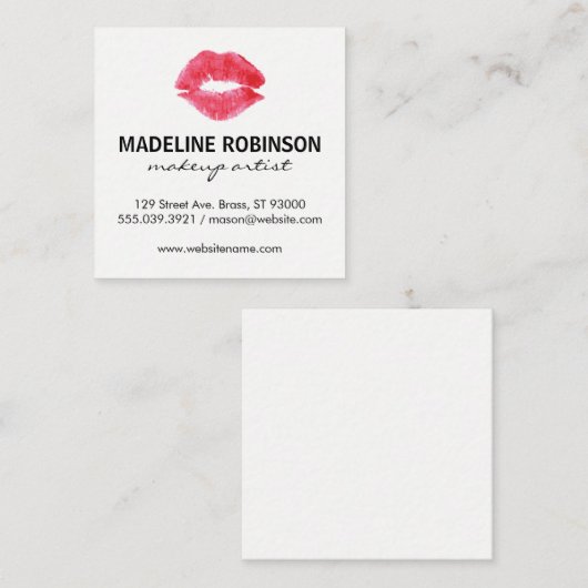 Carte De Visite Carré Le baiser (Devant / Derrière)