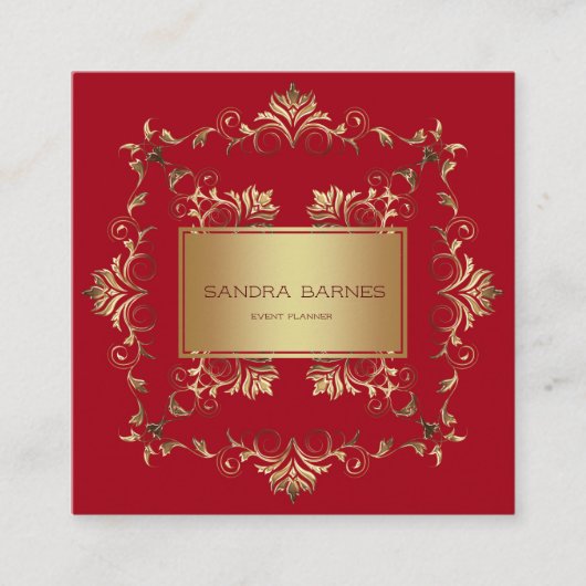 Carte De Visite Carré Le baroque d'or. Texte (Devant)