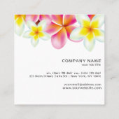 Carte De Visite Carré Le beau Plumeria fleurit l'accent tropical (Dos)